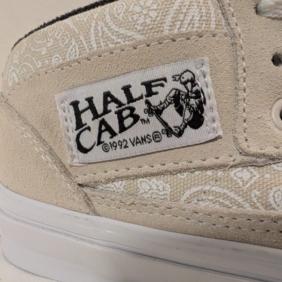 Vans Half Cab Baker Skate Shoes Beige Suede Paisley US 6 NEW! - Picture 6 of 13